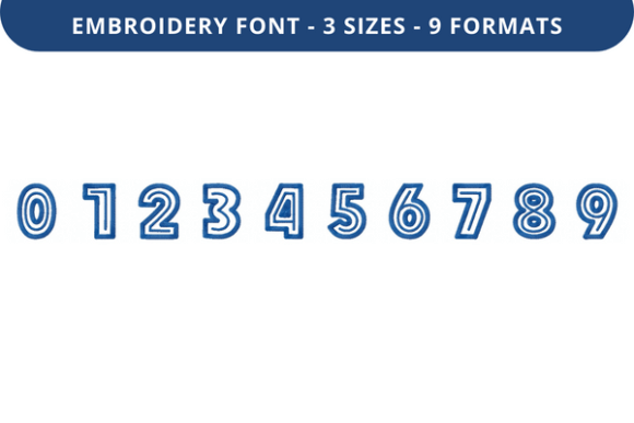 Bulky in Line Font 0 to 9