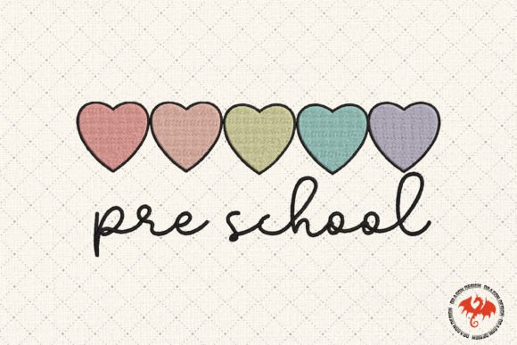 Heart Pre School Embroidery Design
