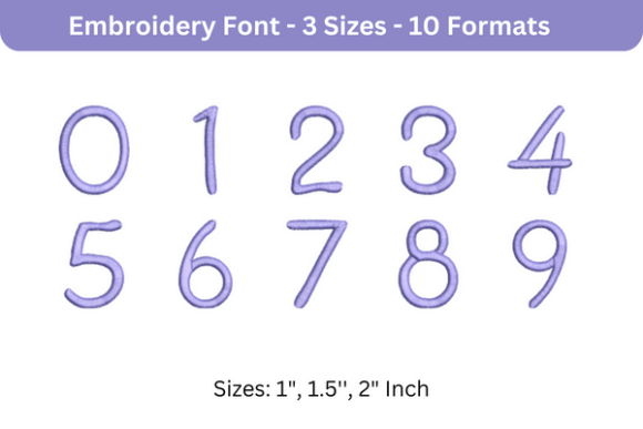 Second Grader Font 0 to 9