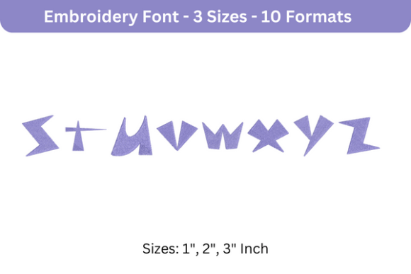 Space Patrol Font S to Z: A Holiday-Ready Embroidery Font